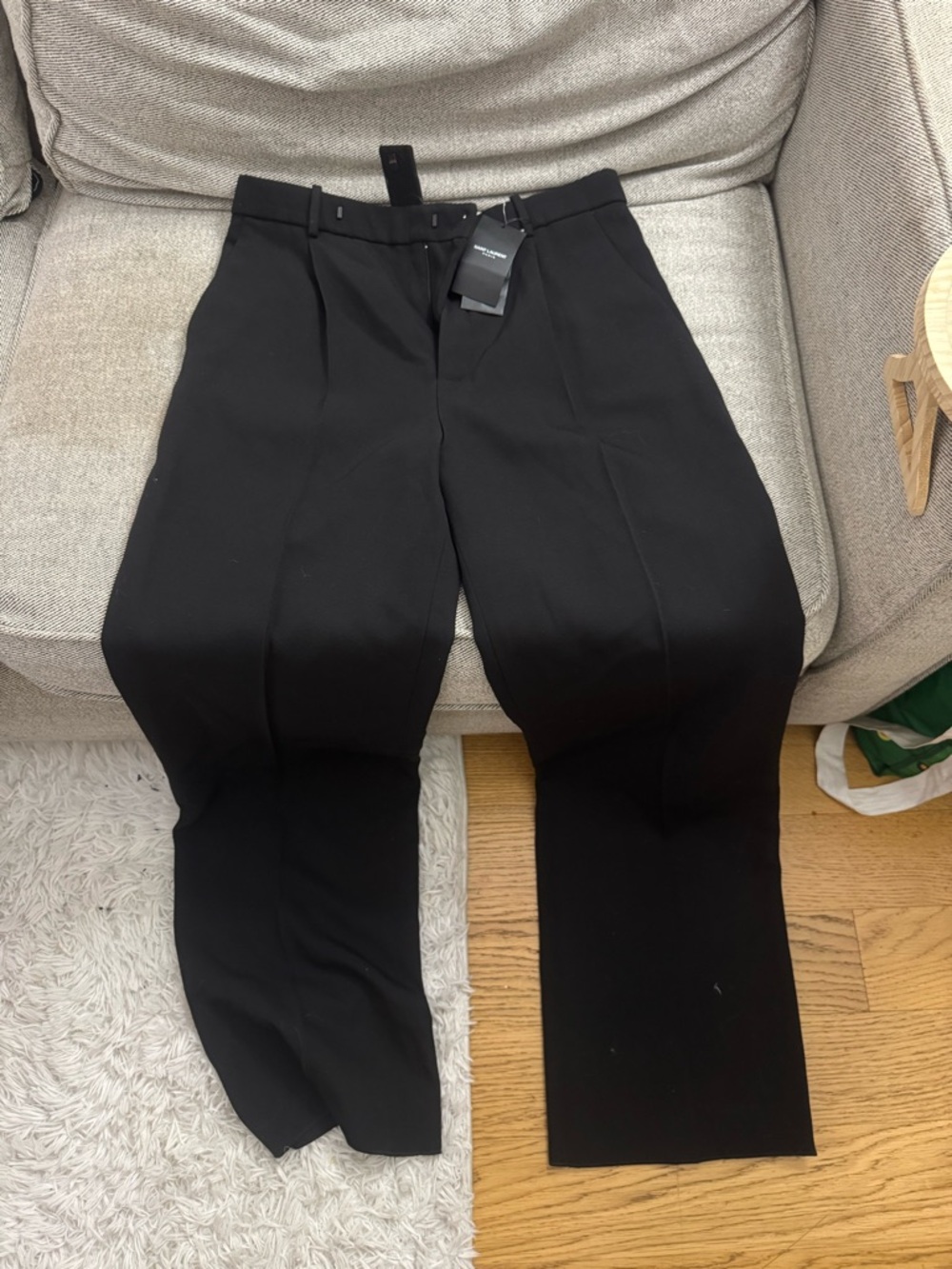 Saint Laurent Black High-Waist Dress Trousers